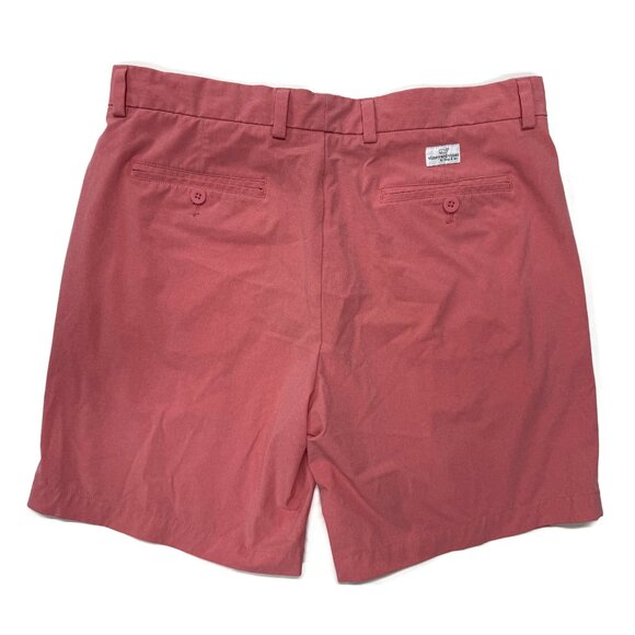 Vineyard Vines Performance Breaker Shorts Mens 34 Pink Chino Golf Flat Stretch - Picture 6 of 7